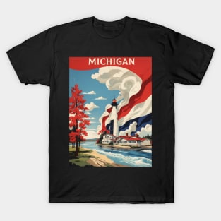 Michigan United States of America Tourism Vintage Poster T-Shirt